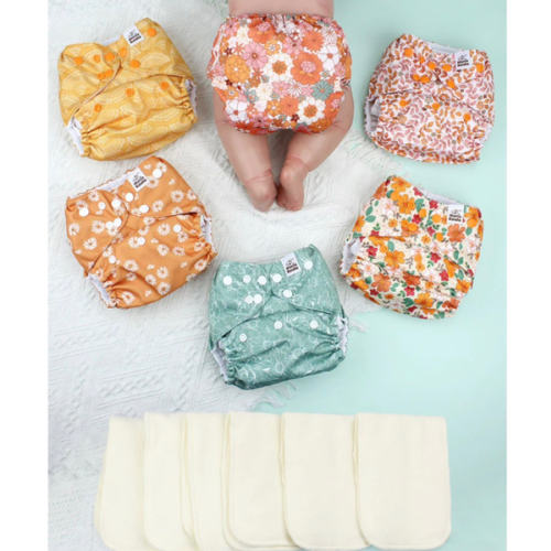 POCKET DIAPER 3.0 WITH INSERTS - 6 PACK(Little Daisies)