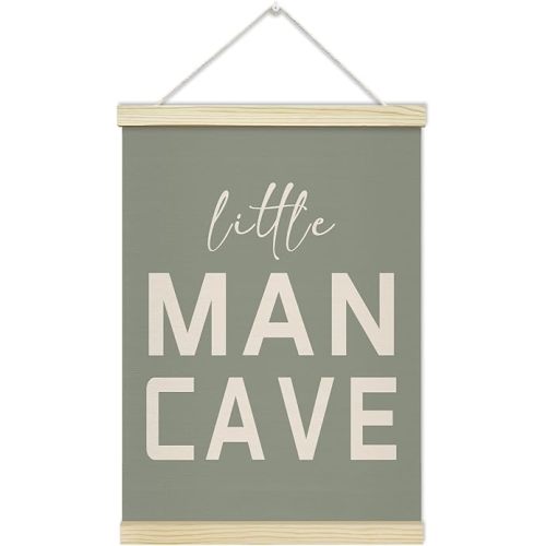 LETUROIA Little Man Cave Poster Hanger Frame, Green Canvas Wall Decor(12×16"), Wall Art For Baby Boy Room Toddler Nursery Kids Playroom -30