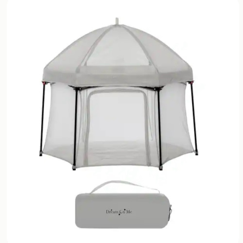 Dream On Me Onyx Playpen Set with Canopy – Grey