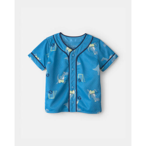 Baby Boy Dinosaur Soccer Mesh Jersey - Blue | Carter's