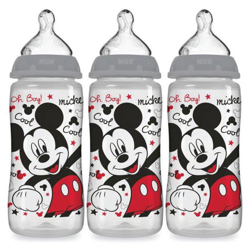 NUK Smooth Flow Disney Bottle, Mickey Mouse, 10 oz, 3-Pack