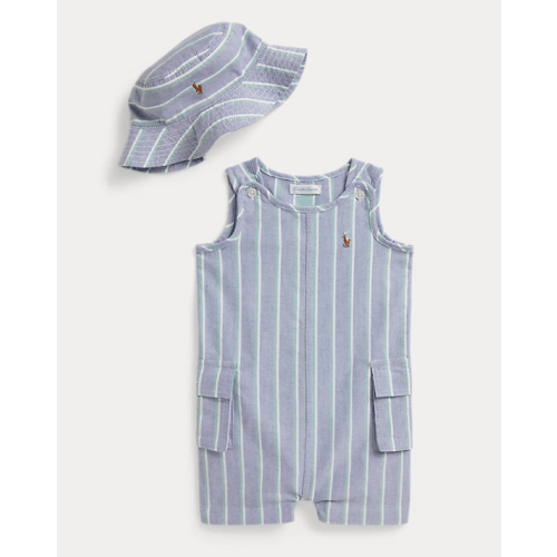 Striped Cotton Oxford Shortall & Hat