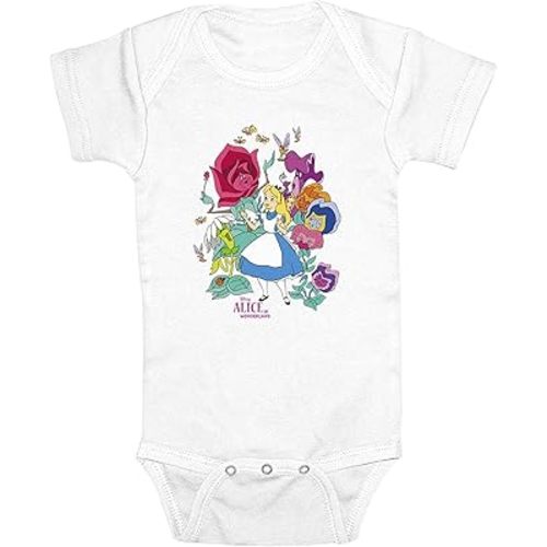 Infant's Alice in Wonderland The Floral Forest Bodysuit - White - 6 Months