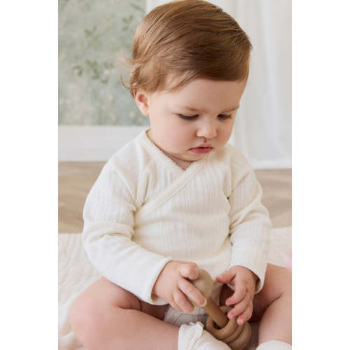 Organic Cotton Pointelle Marina Bodysuit - Parchment – Jamie Kay USA