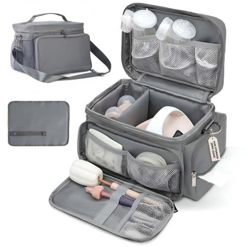 Breast Pump Bag Fit for Spectra S1 and S2, Wearable Breast Pump Bags with Milk Pack, Pumping Bag with for Travel and Family - Gray
