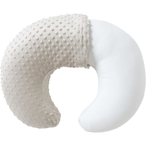 Baby Nursing Pillow and Body Positioner with Premium Slipcover for Breastfeeding for Baby Boys and Girls, Feeding Pillow with Breathable Comfortable Pillowcase (Sand)