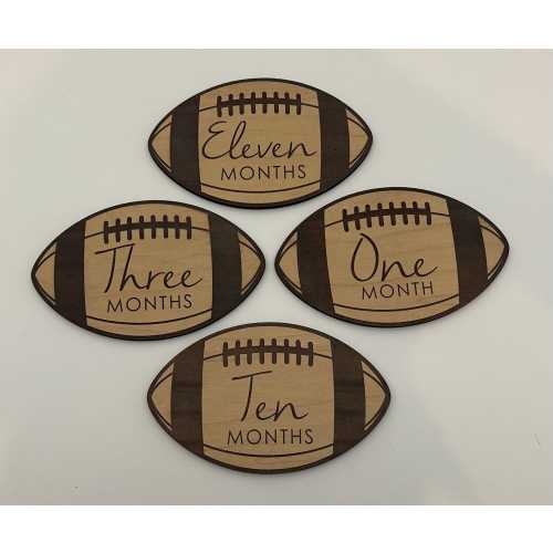 Football Baby Milestone Discs: Laser Cut Wood, Sports Nursery Decor