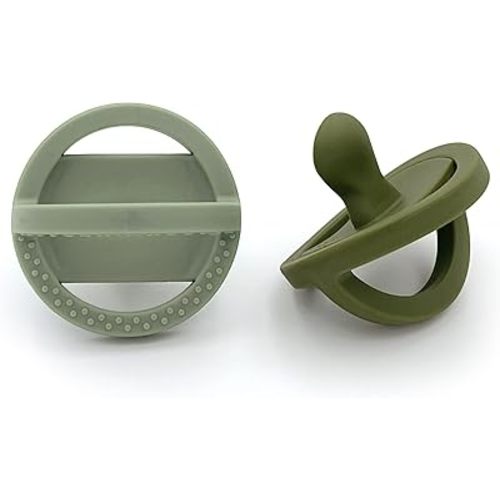 Doodle & Co. London Classic Pacifier for New Born Babies | BPA Free Angled Shape 100% Silicone for Infants with & Without Teeth | Helps Promote Healthy Oral Development | 0+ Months | 2 Pack