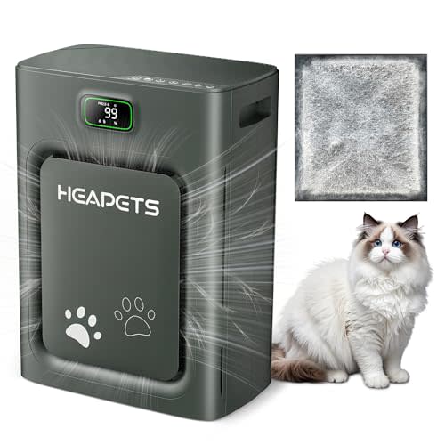 Pet Air Purifier for Home Large Room 2500 sq ft,H13 HEPA Washable Double-Sided Filter,Air Cleaner for Pet Hair Dander Odor Allergies Pollutant Smoke Dust,PM2.5 Air Quality Monitor,Auto Mode,P358 Black