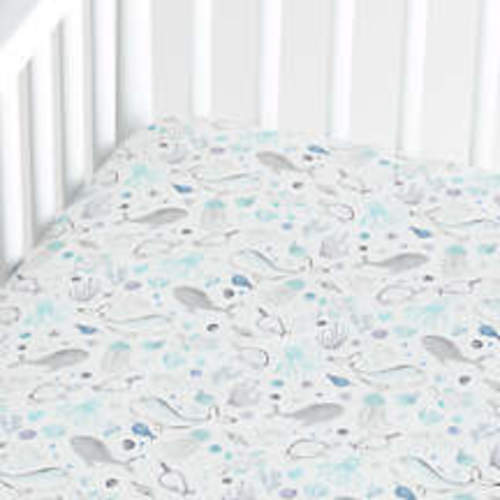 Stay Cool Sea 100% Organic Cotton Baby Crib Fitted Sheet