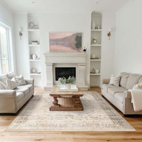 Amara - Blush/Grey - Washable Rug– Tumble
