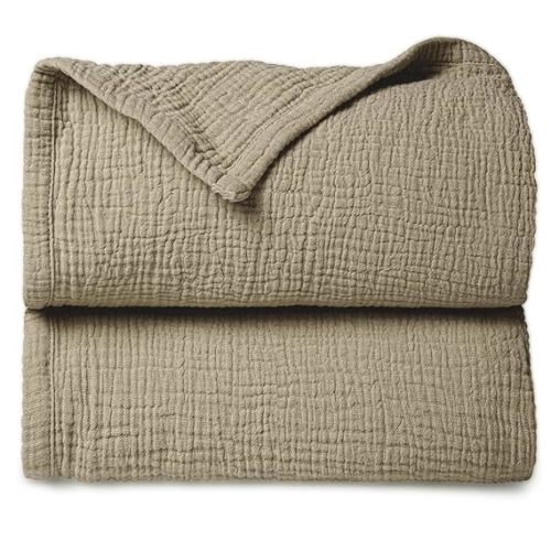 lulumoon Muslin Quilt Blanket, Crib Blanket for Baby and Toddler,47x47 Inches(Olive)