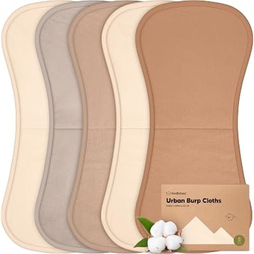 Organic Burp Cloths Baby Boy & Girl, 5-pack Cotton Burp Rags (Ecru)
