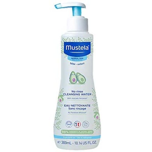 Mustela Baby Cleansing Water - No-Rinse Micellar Water - with Natural Avocado & Aloe Vera - for Baby's Face, Body & Diaper – 10.14 fl. oz.