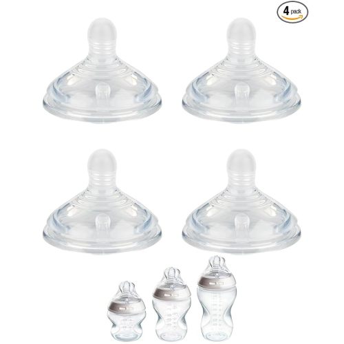 Silicone Nipple (M) for Tommee Tippee Natural Start Anti-Colic Baby Bottles, Medium Flow, 3m+, 4 Count