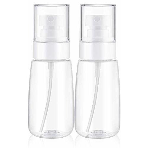 TOSERSPBE Spray Water Bottle Hair Mister, Fine Mist Stylist Sprayers 360 Empty Small Misting Spritzer, Perfume Atomizer with Pump Clear Containers 2PCS/2oz