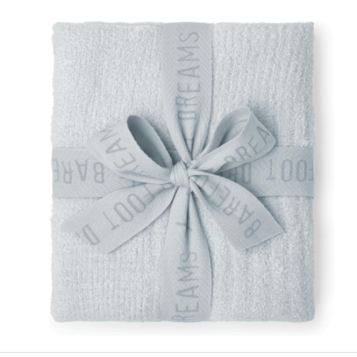 Barefoot Dreams CozyChic Lite Baby Receiving Blanket, Light Blue