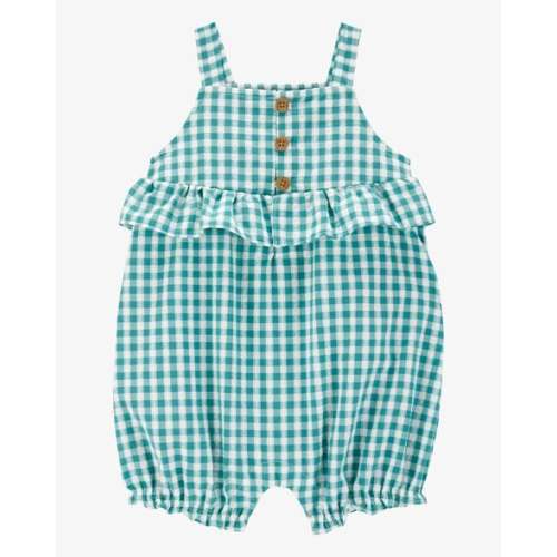 Baby Girl Gingham Tank Romper - Green - Carter's | Carter's