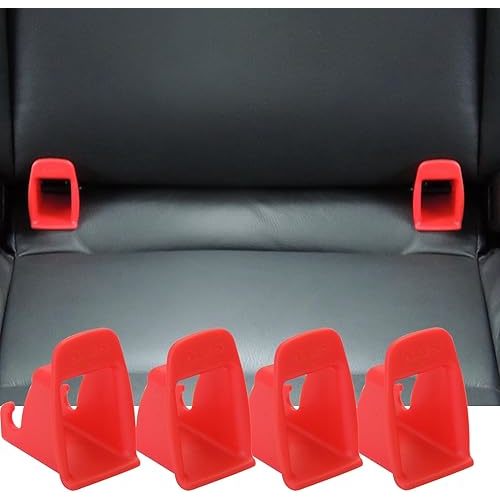 ISOFIX Interface Belt Latch Guide,2 Pcs Car Seat ISOFIX Interface Buckle Fixed Guide Groove Seat Belt Bracket Connector,Red