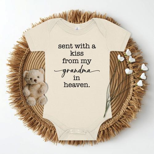 Sent From Heaven Grandma Kiss Baby Bodysuit - Personalized Memorial Gift