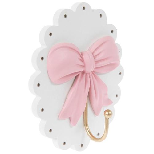 Pink Bow Wood Wall Hook
