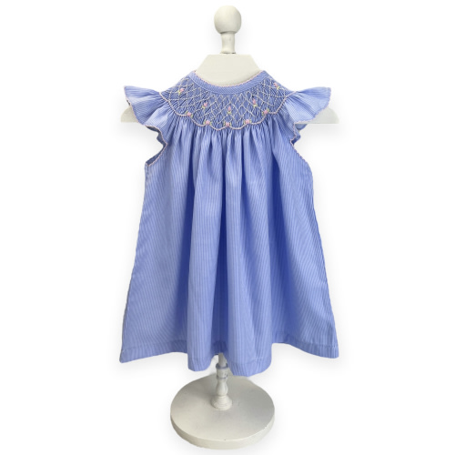 Periwinkle Flutter Sleeve Smock Dress