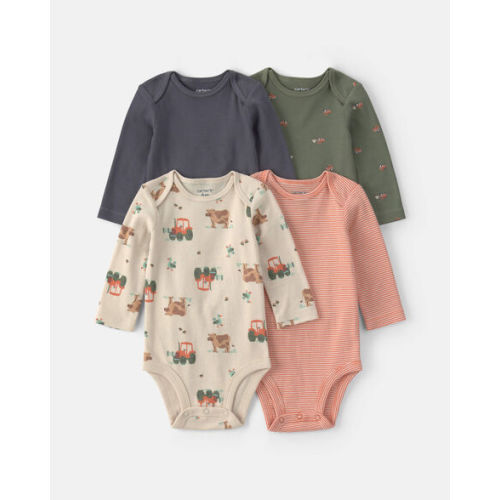 Baby Boy 4-Pack Farm Long-Sleeve Bodysuits | Carter's