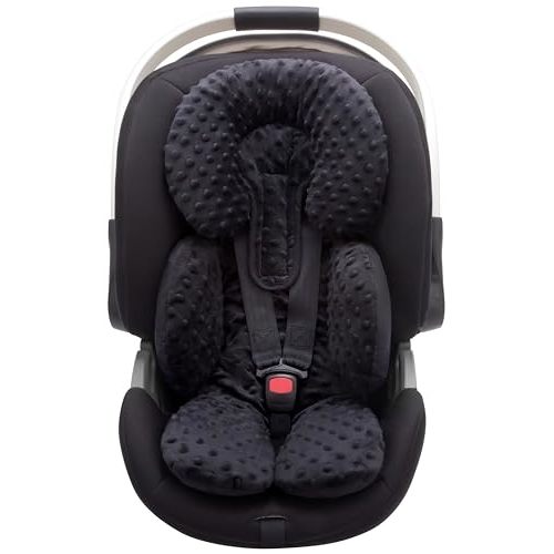 Pro Goleem Infant Car Seat Insert, Baby Head Neck Body Support, Soft Minky Newborn Car Seat Insert, 2-in-1 Reversible, Boys and Girls, Black