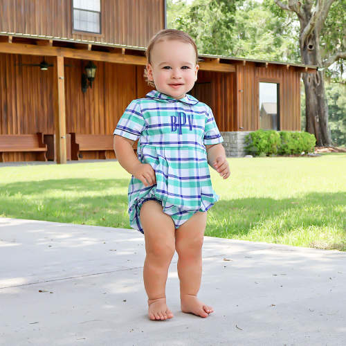 Denver Green Plaid Collared Bubble