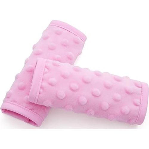 Pro Goleem Car Seat Strap Covers for Babies Girl Soft Car Seat Strap Shoulder Pads for All Car Seats, Stroller, Pushcar, Pink