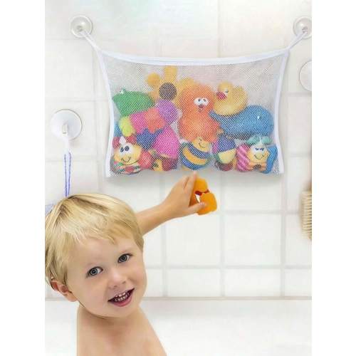 1pc Large Capacity Suction Cup Hanging Bag, Quick Drying Toy Draining Rack, Bathtub Toy Storage Bag, Bathtub Toy Organizer. These Multi-Functional Mesh Bags Can Easily Store And Organize Infant And Toddler Bath Toys. | SHEIN USA