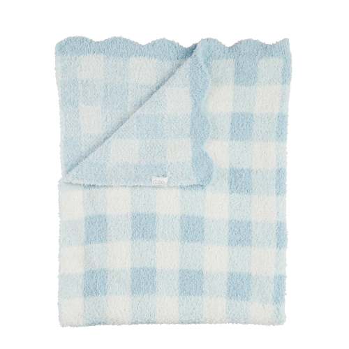 Blue Gingham Chenille Blanket by Mud Pie | Luxurious & Durable | The Good Life Boutique