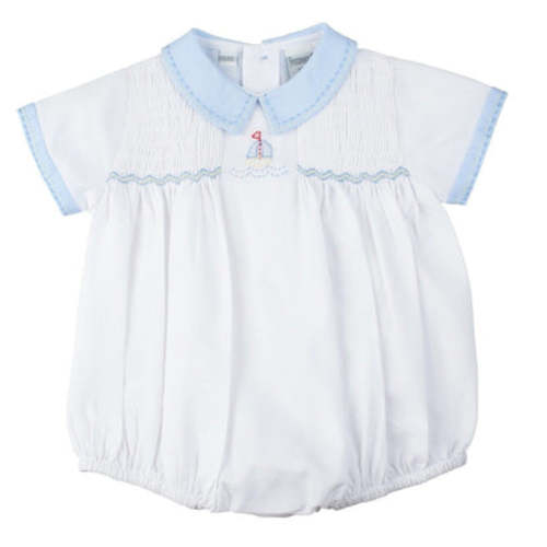 Feltman Brothers Baby Boys White / Blue Sailboat Bubble – Best Dressed Child