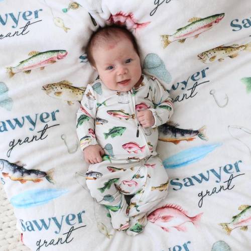 Gone Fishing Zipper Footie