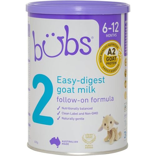 Bubs Goat Milk Infant Formula Stage 2, Infants 6-12 months, Made with Fresh Goat Milk, 14.1 oz