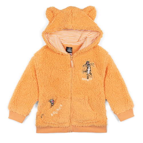 Disney Winnie the Pooh Tigger Toddler Boys Cozy Sherpa Zip Up Hoodie Orange / 3T