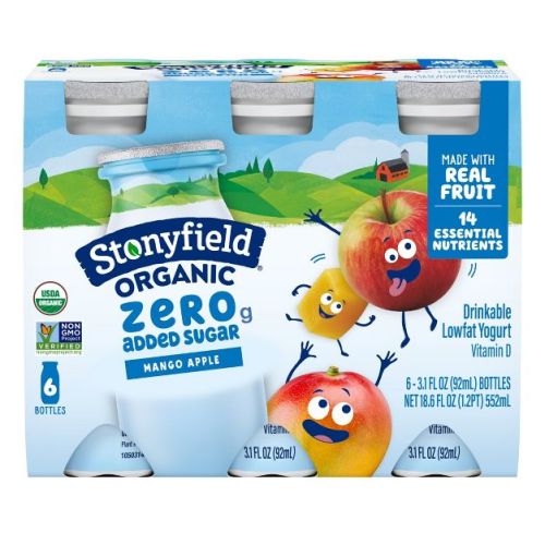 Stonyfield Organic Lowfat Mango Apple Traditional Kids' Yogurt Smoothies - 18.6 fl oz/6ct