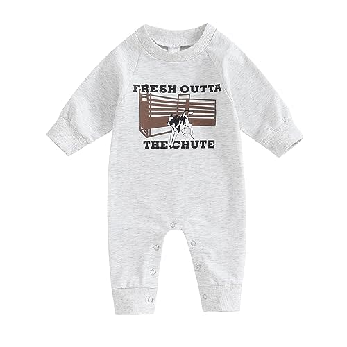 Muasaaluxi Western Baby Girl Boy Clothes Cow Print Romper Long Sleeve Jumpsuit Pants One Piece Fall Winter Outfit