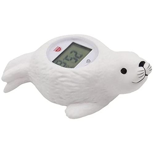 Baby Bathtub Sea Lion Thermometer, Infant Baby Bath Floating Sea Lion Temperature Thermometer with Temperature Safety Indicator (White)