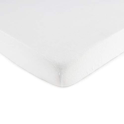 SheetWorld Baby Fitted Bassinet Sheet Fits Nuna Mixx 12 x 29 inches, 100% Cotton Jersey Hypoallergenic Sheet, Unisex Boy Girl, Organic White, Made in USA