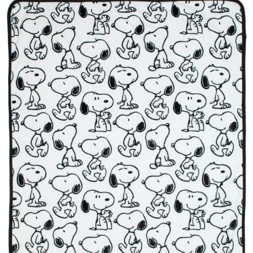 Classic Snoopy Minky and Faux Shearling Baby Blanket - White/Black – Lambs & Ivy