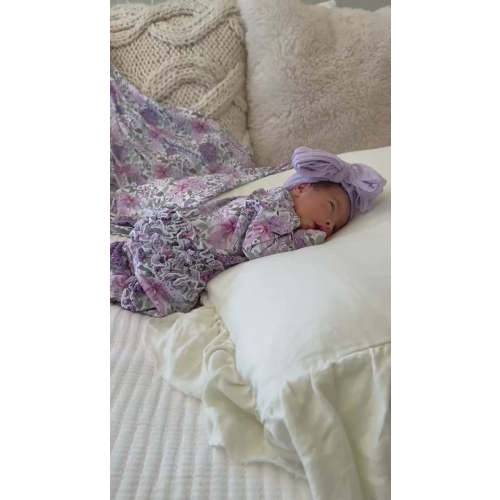 Ruffle Zipper Footie | Lavender Lullaby