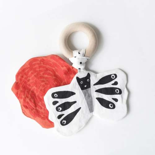 Organic Crinkle Ring Teether | Butterfly