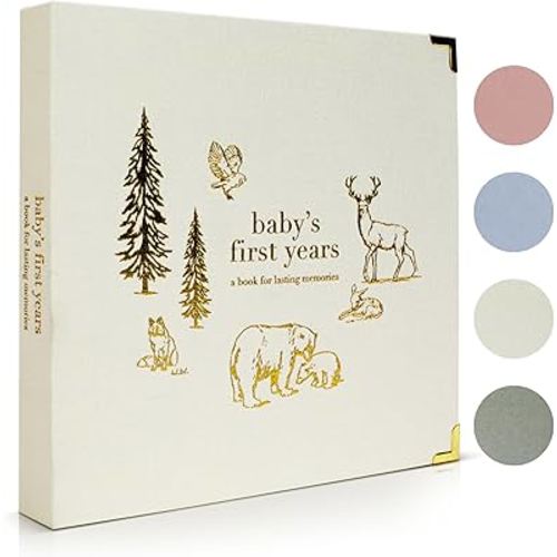 Keepsake Baby Memory Book for Boys and Girls - Timeless First 5 Year Book | Neutral Journal Scrapbook or Photo Album - Record a Baby Milestone for Every Event from Birth to Age 5