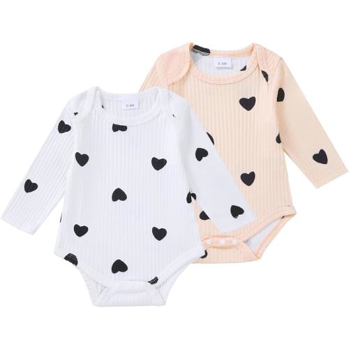 Renotemy Baby Girl Clothes Newborn Outfit 2 Pieces Bodysuit Preemie-12Month