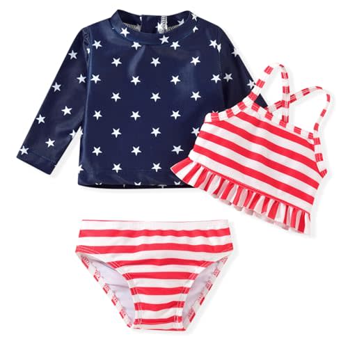 HINTINA Newborn Baby Girl 3-Piece Rashguard Sets