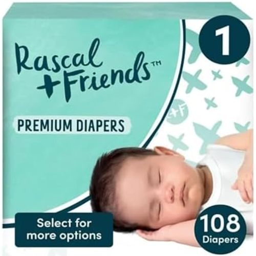 Generic Rascals Premium Diapers, Size 1, 108 Count