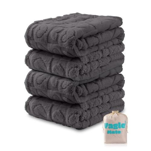 4 Pcs Baby Blankets for Boys Soft Toddler Small Blanket for Daycare, Fleece Kid Mini Blanket for Crib Baby Shower, 30X40, Grey
