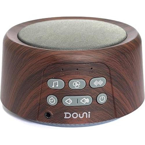 White Noise Machine - Sleep Sound Machine with Soothing Sounds Timer & Memory Function for Sleeping & Relaxation, Sleep Therapy for Kid, Adult, Nursery, Home, Office, Travel. Brown Wood Grain