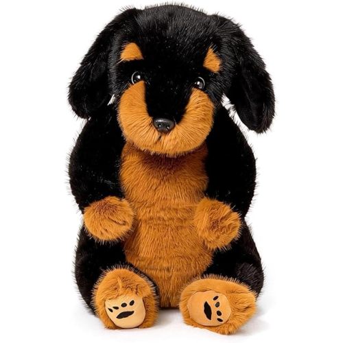 PEACH CAT Rottweiler Dog Stuffed Animal 14" Cute Puppy Plushies Soft Plush Toys Gifts for Kids Black